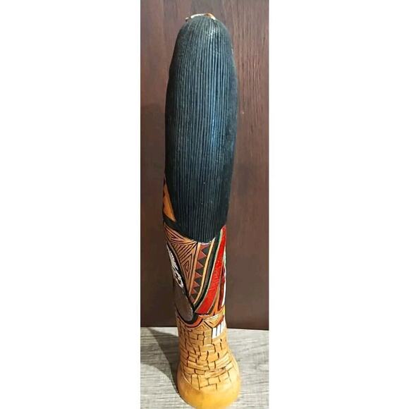 KACHINA WOOD CARVED DOLL 15" Long Hair Hand Carved Signed B. Many goats Native - Picture 4 of 14